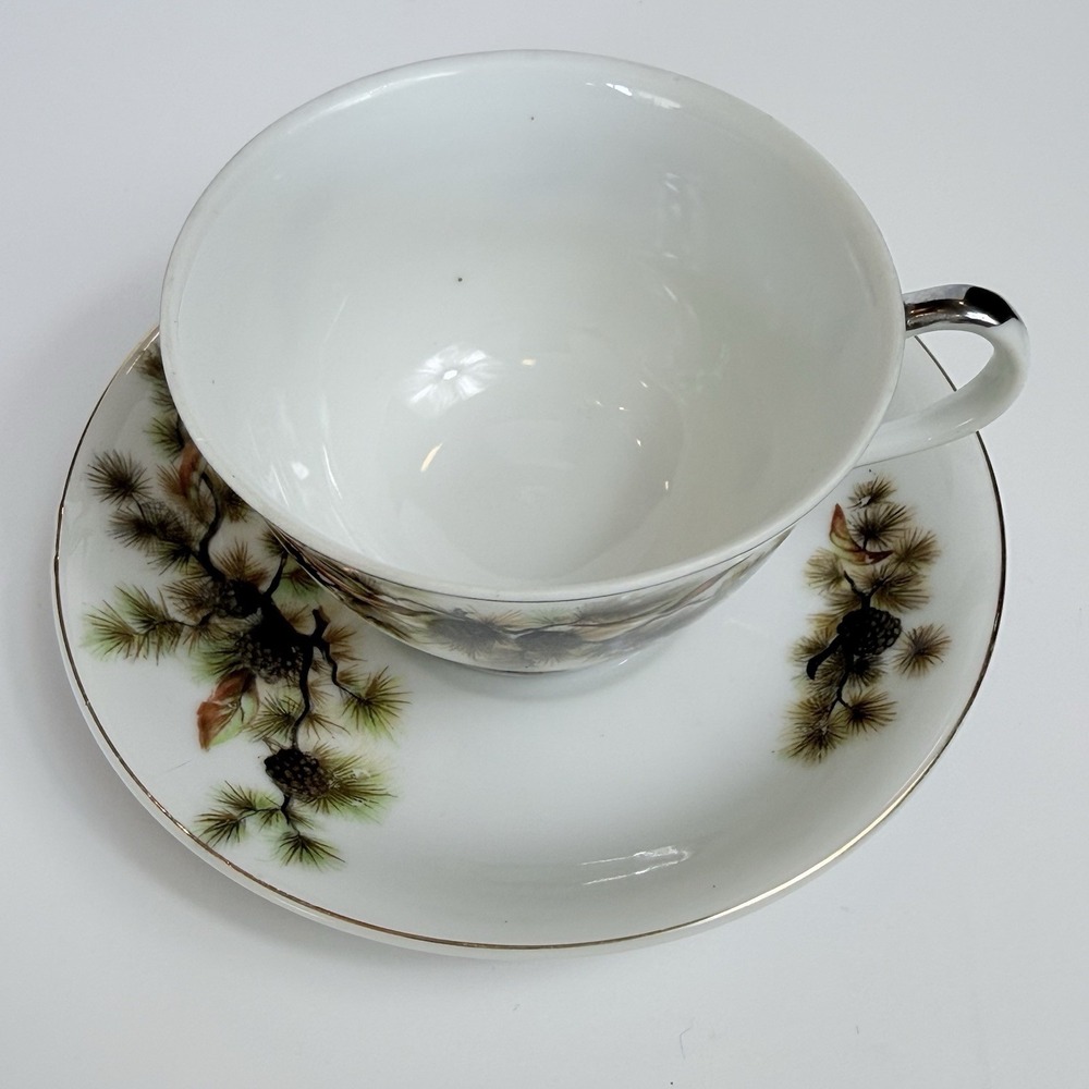 Vintage Sankyo China Japan Pinecone Teacup and Saucer Set C-165PC - Picture 2 of 10